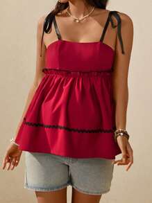 SHEIN Maternity Vacation Casual Color Block Strap Dress - White - View 4