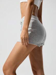 Fluxe Cloudkiss Solid Color Knit Form-Fitting Sports Casual Women Soft Shorts