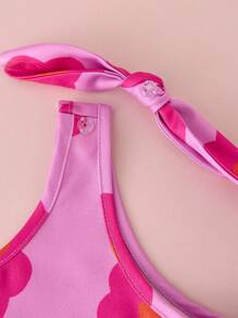 CutesyCutie 2pcs Young Girl Ditsy Floral Woven Top And Shorts Set - Multicolor - View 5