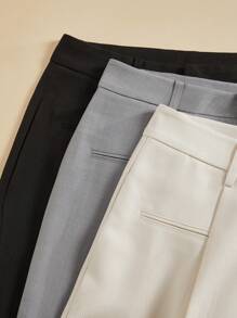 Anewsta 三条时尚、优雅、现代简约口袋阔腿西装裤套装，米色、灰色和黑色可选，适合度假/新年穿着。 - 彩色 - 查看 6