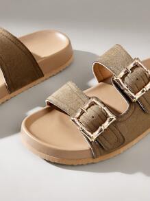 Solecia Women's Fashion Open Toe Casual Lace-Up Flat Sandals, Brown, Spring/Summer - Brown - View 4