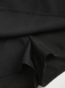 Sweetra Women's Fashionable Commuter Skirt Pants, Solid Color, Suitable For Summer - Black - View 3