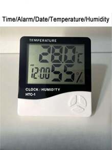 SHEIN 1pc White Digital Hygrometer Indoor Thermometer Humidity Meter Room Thermometer With Accurate Temperature Humidity Monitor Suitable For Home, Bedroom, Office, Greenhouse, Cellar