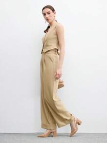 CUCCOO BIZCHIC 女士时尚杏色露背尖头粗跟高跟鞋，经典简约通勤、约会、派对、节日、婚礼 - 卡其色 - 查看 10