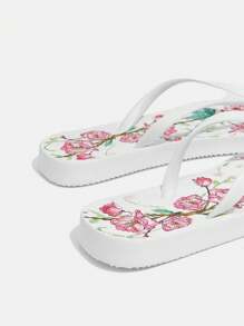 Grefit 女士时尚黑色人字拖 - 紅白色 - 查看 3