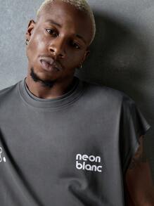 NEON BLANC 3-Pack Men's Streetwear Style Letter Graphic Knitted Tank Tops, Suitable For Summer