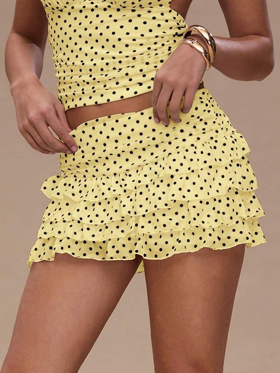 SHEIN BAE 女士波尔卡圆点裙，夏季时尚