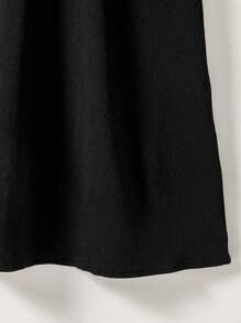 1pc Young Girls Black Casual Dress, Comfortable & Versatile Design Suitable For Daily Wear, Outdoor Activities, Commuting, School, Spring/Summer - Black - View 4