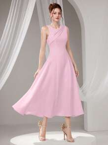 Poshira Elegant Heavy-Embellished Formal Dress - Pink - View 5