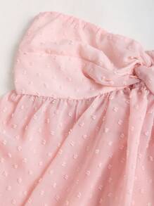Sweetra Damen Chiffon Schleife Bandeau Top - Pink - Übersicht 4