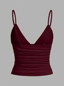 SHEIN EZwear Camiseta sin mangas con pliegues de unicolor talla grande - Multicolor - Ver 9