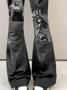 SHEIN Leap Crew 青少年女孩休闲简约短袖上衣和裤子两件套，适合夏季