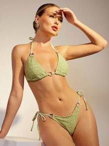 COSMINA Bottom de bikini elegante de mujer con hebilla de metal, para primavera/verano