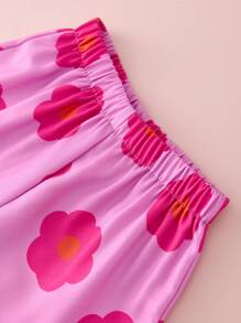 CutesyCutie 2pcs Young Girl Ditsy Floral Woven Top And Shorts Set - Multicolor - View 6