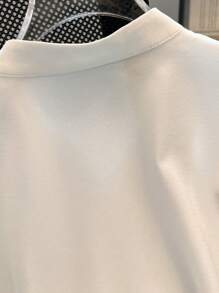 Franclia Blusa semplice casual da donna con collo tondo e maniche corte