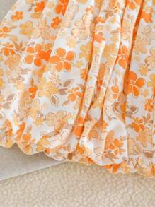 Cozy Pixies 女婴碎花蝴蝶结方领荷叶边袖收腰连衣裙 - 彩色 - 查看 9