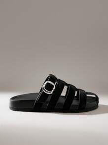 Solecia 女士时尚棕色露趾人字拖休闲系带平底凉鞋，舒适春夏季