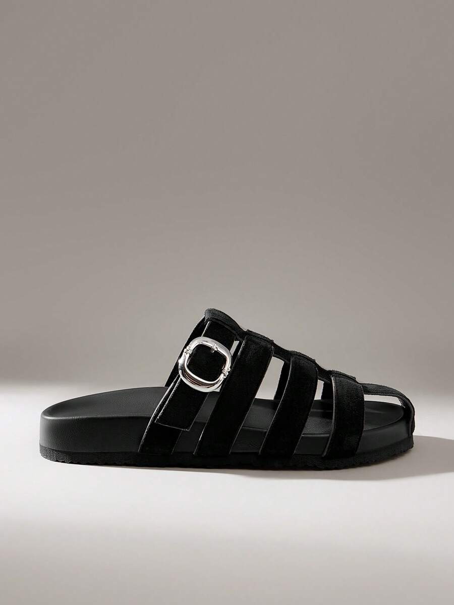 Solecia 女士时尚棕色露趾人字拖休闲系带平底凉鞋，舒适春夏季