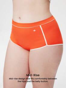 LUVLETTE Plus 2-Pack Airy Cotton Basics Mid Waist Boyshorts Women Underwear Active Panties Set-Colorful Design Lingerie As Outerwear Also Suitable For Teen Girl & Young & Kid - Multicolor - View 7
