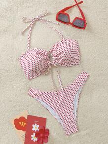 Soleia Set bikini a fascia a nodo con stampa a stelle per donne