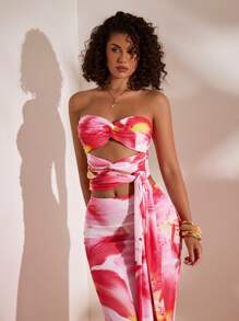 Opulessa Camisola de malha com estampa slim fit para mulheres - Rosa - Ver 7