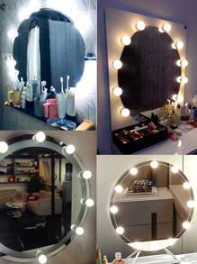 4/6/8/10/12/14颗LED三色化妆镜灯泡，USB洗脸盆化妆镜灯浴室梳妆台照明活动LED壁灯