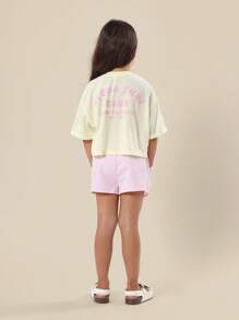 SUMWON Girls Aloha Surf Club Summer Beach Seersucker Shorts Co-Ord Set Relaxed Fit Cropped Top Outfit Lightweight - Multicolor - View 1
