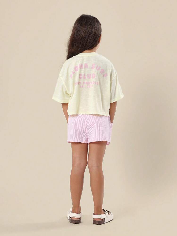 Seersucker Shorts Cropped T-Shirt Co-Ords