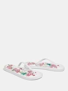 Grefit 女士时尚黑色人字拖 - 紅白色 - 查看 5