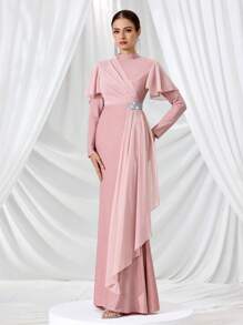 Coutiva Women's Formal Evening Gown (Heavily Decorated) - Pink - View 5
