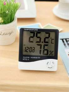 SHEIN 1pc White Digital Hygrometer Indoor Thermometer Humidity Meter Room Thermometer With Accurate Temperature Humidity Monitor Suitable For Home, Bedroom, Office, Greenhouse, Cellar