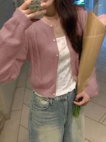 DAZY Cárdigan ligero y holgado para mujer con un toque juvenil