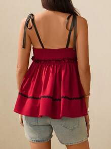 SHEIN Maternity Vacation Casual Color Block Strap Dress - White - View 5