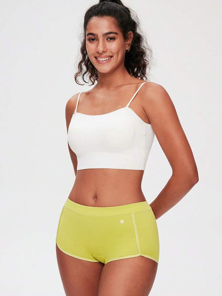 paquete de 2 pantaletas tipo short de cintura media de algodón transpirable para mujer, ropa interior activa con diseño colorido que también es adecuado como ropa exterior para adolescentes, jóvenes y niñas