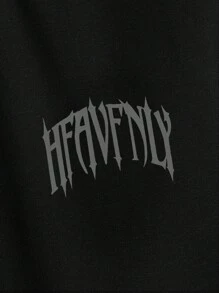 Manfinity Unisex Men's Round Neck Short Sleeve Letter Print Simple Casual T-Shirt, Summer, Streetwear Friendly, Emo, 2000s Style, Couple Things