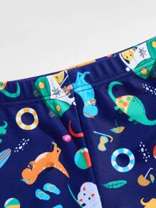 Baby BoyLong Sleeve Rash Guard & Short Swim Trunks Cartoon Printed Swimsuit Set, Sibling Matching Outfits (Sold Separately, 2 Sets) - Multicolor - View 7