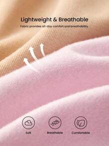 LUVLETTE 3-Pack Airy Cotton Basic High Waist Briefs Waist Tummy Control Women Underwear Panties Set-Colorful Design  Lingerie As Outerwear - Multicolor - View 3