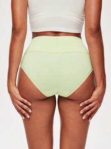 LUVLETTE 3-Pack Airy Cotton Basic High Waist Briefs Waist Tummy Control Women Underwear Panties Set-Colorful Design  Lingerie As Outerwear - Multicolor - View 13