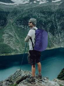 1pc Outdoor Mountaineering Waterproof Cover,Raincoat For Backpack Outdoor ,Double Shoulder Dust Cover, Portable Collapsible Large Capacity Clamshell Bag, Hiking Backpack