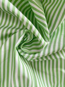 INAWLY Conjunto de 2 piezas para mujer: Top corta sin espalda con volante, tirantes finos y rayas tejidas + Pantalones cortos sueltos con cintura elástica, ajuste normal, para verano - Verde - Ver 4
