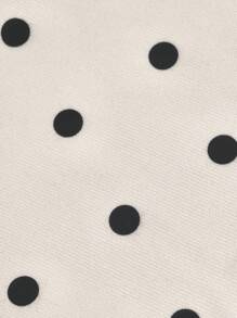 Qadelle Women's Pockets Decor Simple Polka Dot A-Line Skirt, Elegant Office Wear - Apricot - View 4