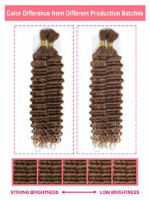 2 件编织假发散装无纬深波浪钩针真人发纯色 30# 原生真人发接发无结辫子接发万圣节服装 - S30 - 查看 4