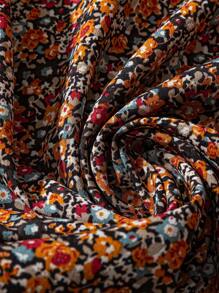 SHEIN Clasi Áo cánh tay bèo nhún xếp tầng họa tiết hoa thanh lịch cỡ lớn dành cho nữ, thích hợp mặc hàng ngày - Nhiều màu - Xem 3