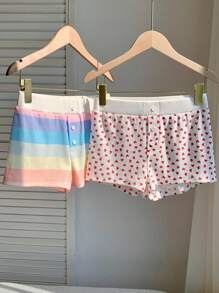 Comfortcana Two-Piece Set Women Striped Shorts, Fashion & Suitable For Summer - Multicolor - View 1