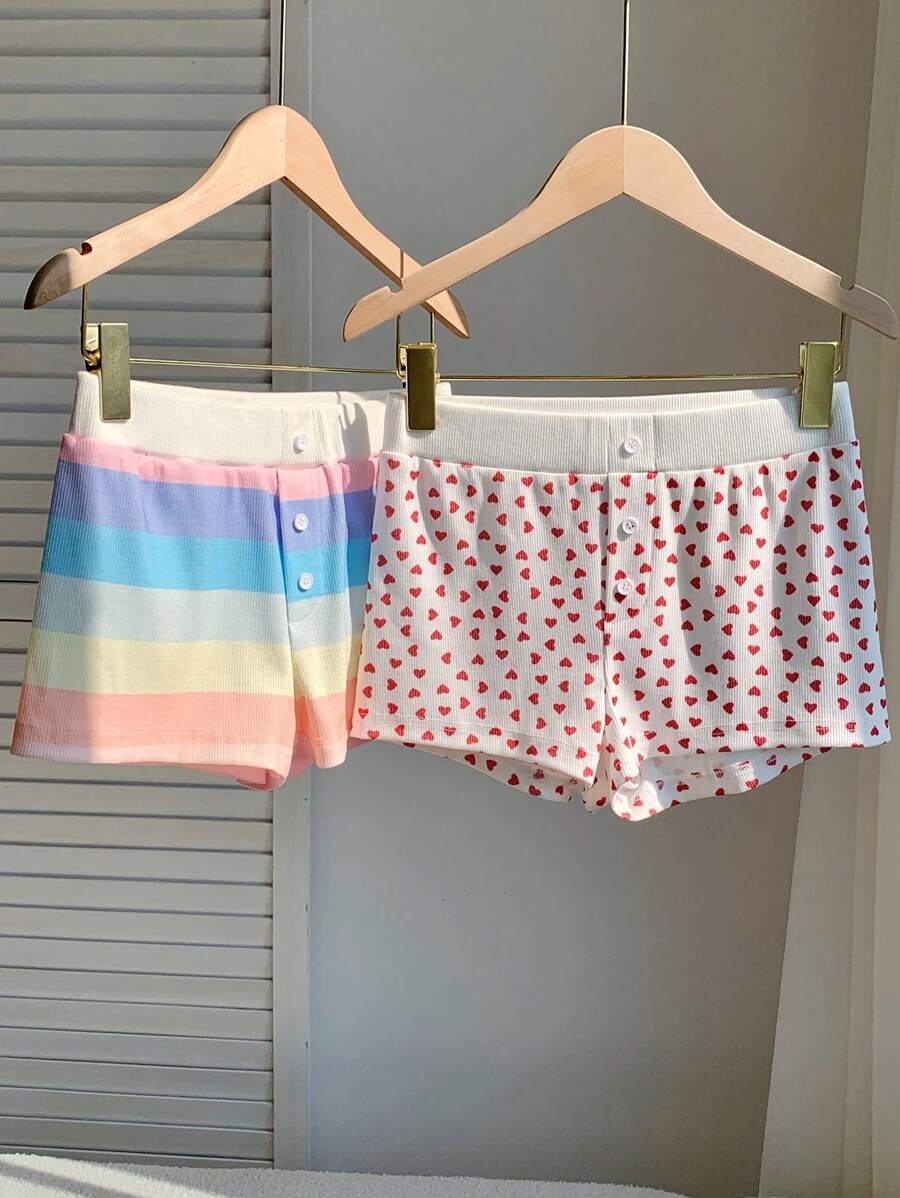 Comfortcana Two-Piece Set Women Striped Shorts, Fashion & Suitable For Summer - Multicolor - View 1