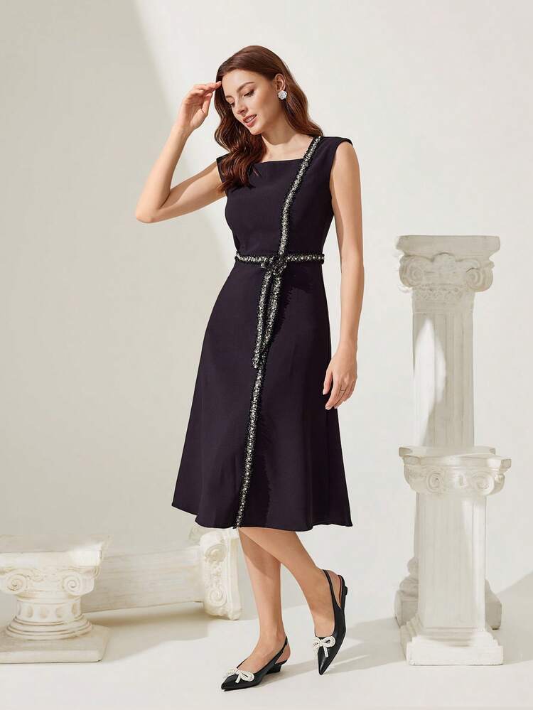 CUCCOO CHICEST Zapatos de cuña elegantes y dulces de moda para mujer, de punta fina y tacón bajo con lazo de perlas, de piel sintética negra, ideales para el té de la tarde, citas, fiestas, atuendos elegantes y Halloween