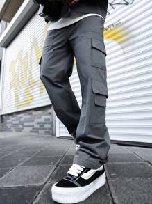 Manfinity LEGND Pantalones cargo casuales de unicolor para hombre