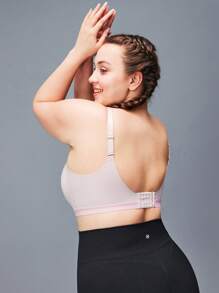 LUVLETTE Áo ngực thể thao Racerback màu hồng cỡ vừa hỗ trợ tập luyện thoáng khí thường ngày - Đồ lót thể thao như áo khoác ngoài cơ bản tập gym năng động Áo ngực Freedom - Hồng - Xem 5