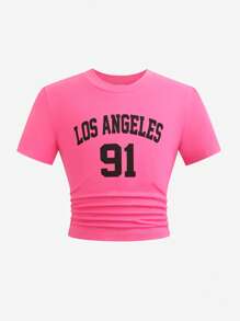 SHEIN 2 Stück/Set Tween Mädchen Camouflage Loose Woven Cargo Hose & Kurzarm T-Shirt, Schule, Campus, Uni, Streetwear