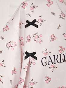 青少年女孩新款简约时尚可爱碎花长袖睡裙家居服返校时尚 - 彩色 - 查看 6